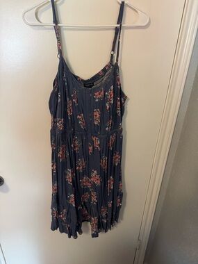 torrid Navy Floral Button-Front Sundress with Pink Blooms